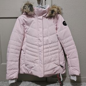 Obermeyer Pink Ski & Snow Jacket with Fur Hood
